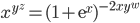x^{y^z}=(1+{\rm e}^x)^{-2xy^w}